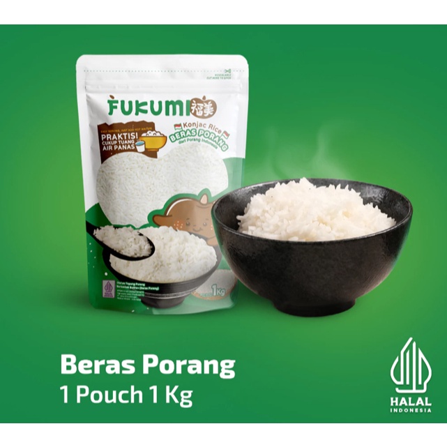 

FUKUMI Beras Porang Pouch 1 Kg - Shirataki / Konjac Rice