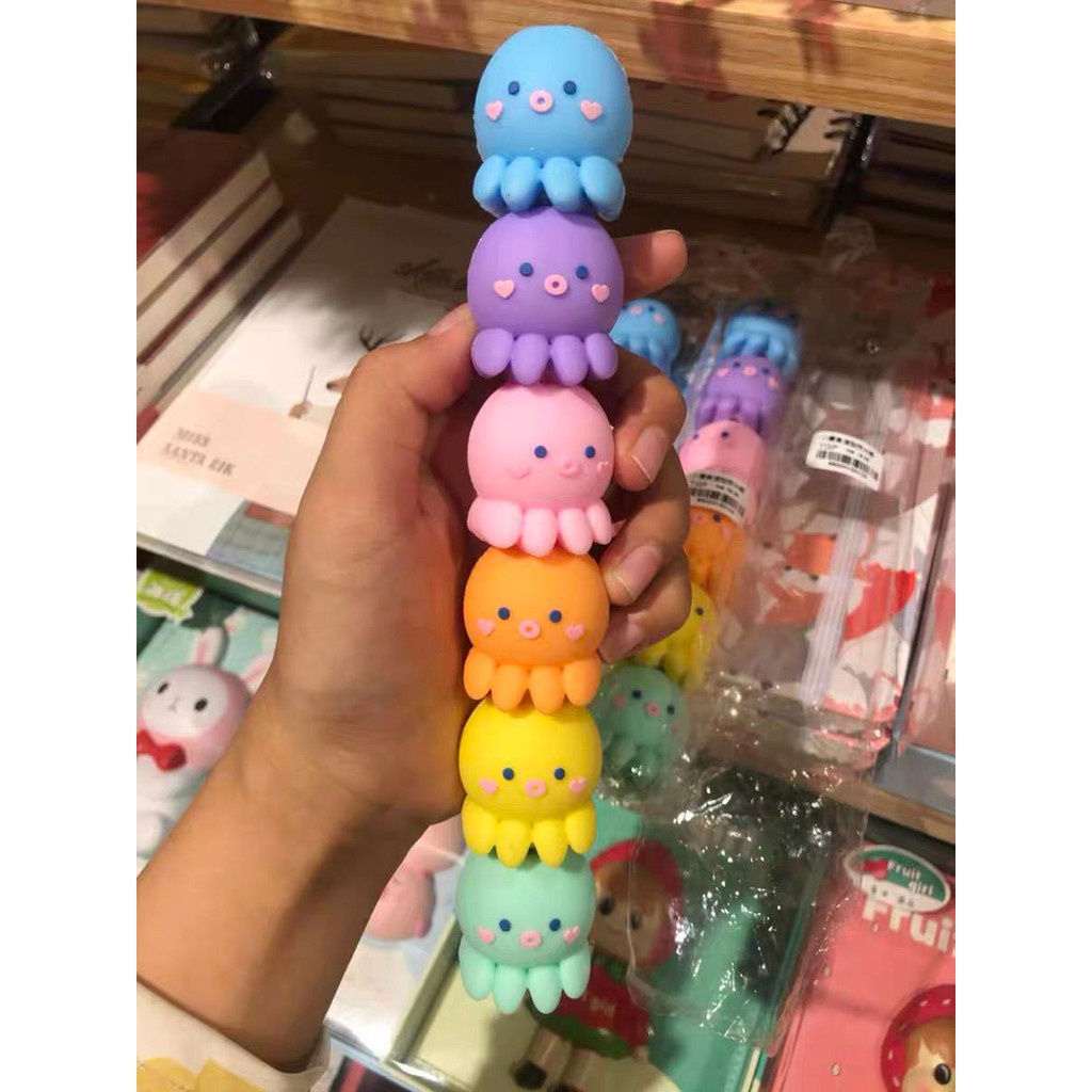 

Spidol Warna Warni Hewan Gurita Karakter Lucu Highlighter Import Murah Premium Quality Ready Grosir