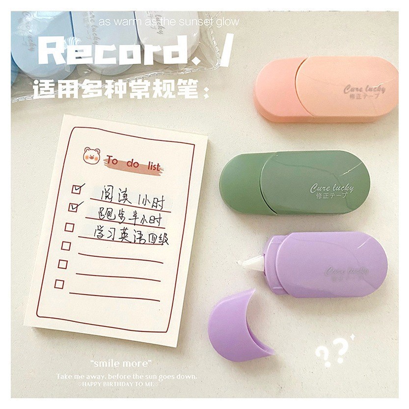 

6Pcs Correction Tape / Tip Ex Kertas / Pita Koreksi Warna Pastel Tidak Mudah Terputus