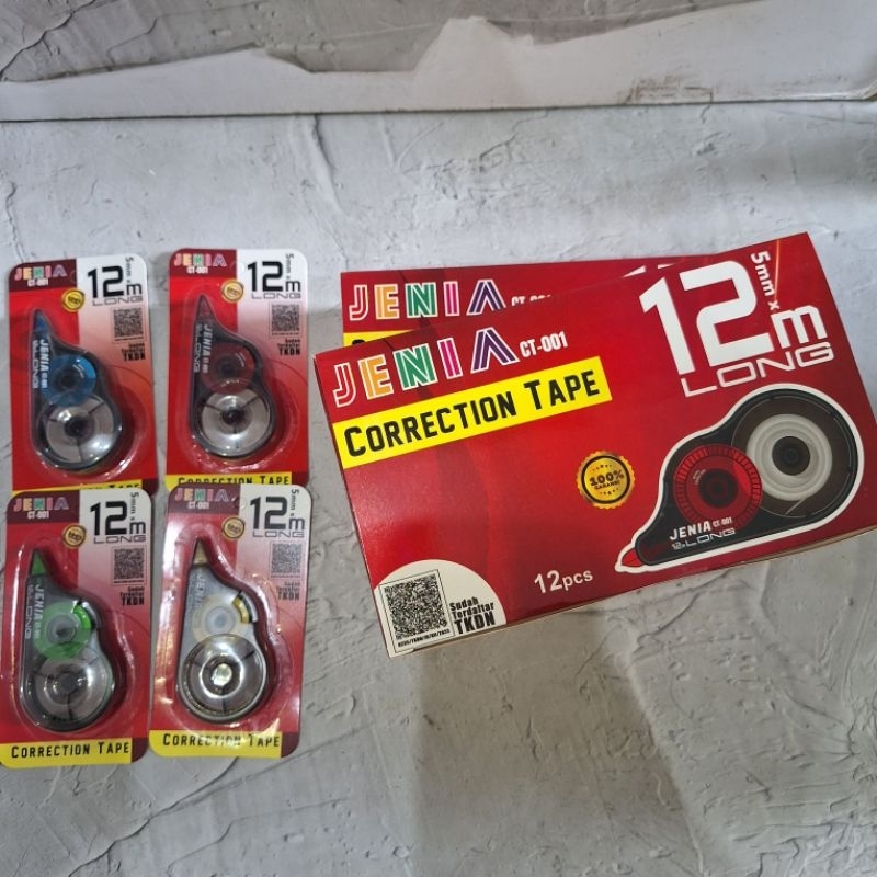 

(12 Pcs) Tipex Roll Jenia Ct-001 12 Meter
