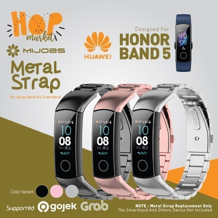 (Expert) MIJOBS Honor Band 5 / 4 Metal Stainless Steel Strap for Huawei Band5