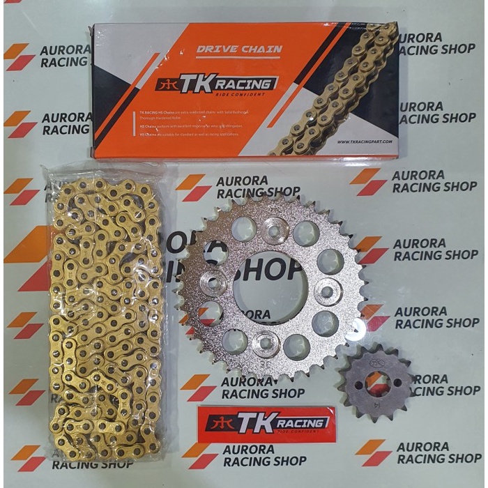 Gear Set TK Supra X 125 / Supra X 125 Helm in / Blade New / Revo Fi / Supra Fit New & Rantai TK 428