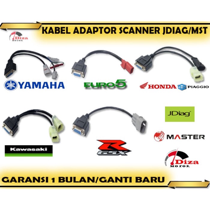TERMURAH!!!KABEL ADAPTOR SCANNER JDIAG M100 M100 PRO M200 M200 PRO, TOP DIAG VERSI III,MST DLL HONDA