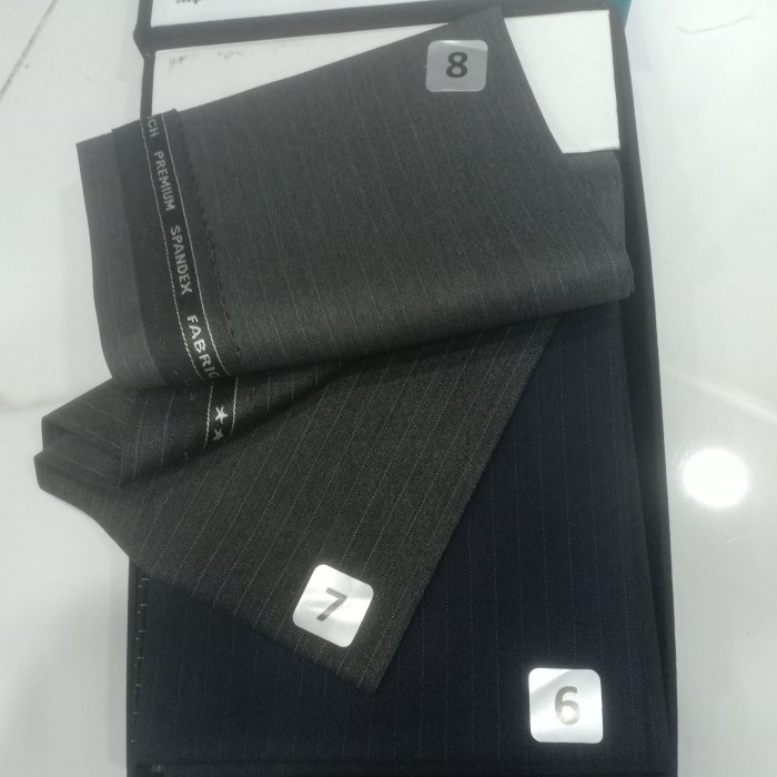 Bahan-Jas-Blezer-Jaket-Kain-Semi-Wool-Salur Terbaru