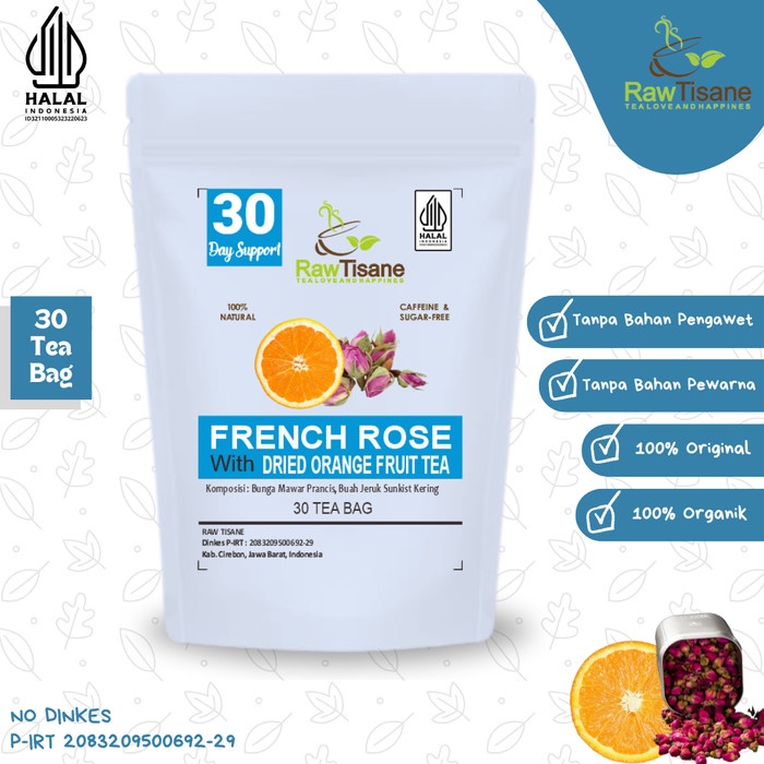 

BEST !! French Rose With Dried Orange Fruit Tea : Teh Bunga Mawar Pink & Buah Jeruk Kering Isi 30