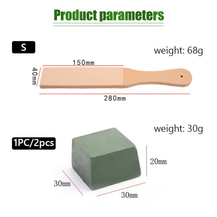 serba- Stroping Kulit Asah Dua Sisi Kulit Sapi Pengasah Pisau Asahan Pisau Strop Sharpening