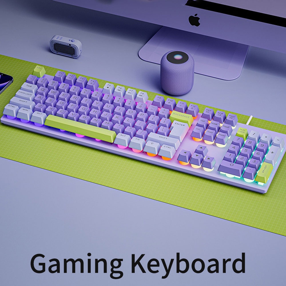 Shipadoo Gk80 Gaming Keyboard Rainbow Light Backlight Iron Keyboard Desktop Wired Ergonomics Color