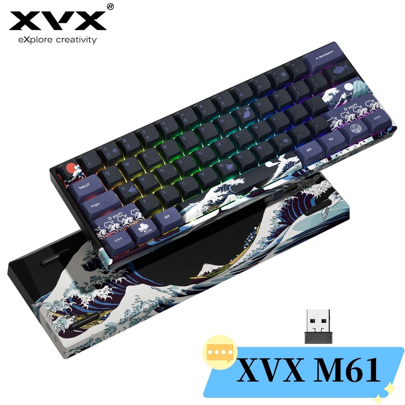Xvx M61 Rgb Wireless Mechanical Keyboard Mini 60 Percent Gamer Keyboard With Hot-Swappable Gateron