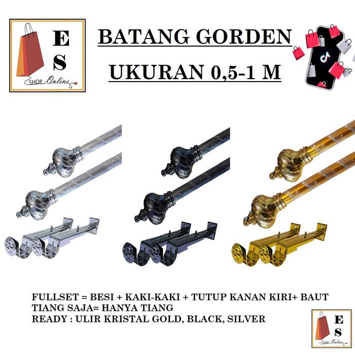 murah- BATANG GORDEN (0,5 - 1 METER) - GORDEN BESI ULIR - GORDEN JENDELA