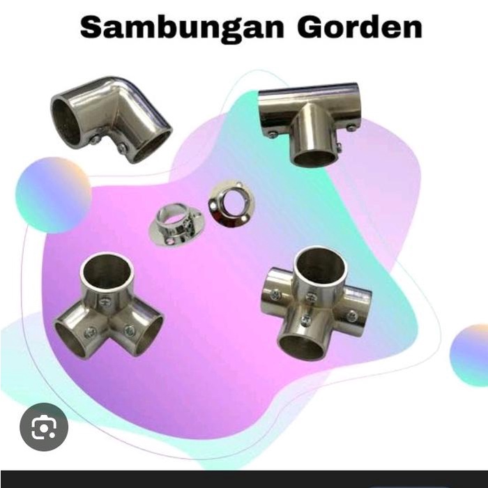 murah- sambungan batang gorden leter L/ dudukan pipa gorden tembok gorden jendela tirai outdoor