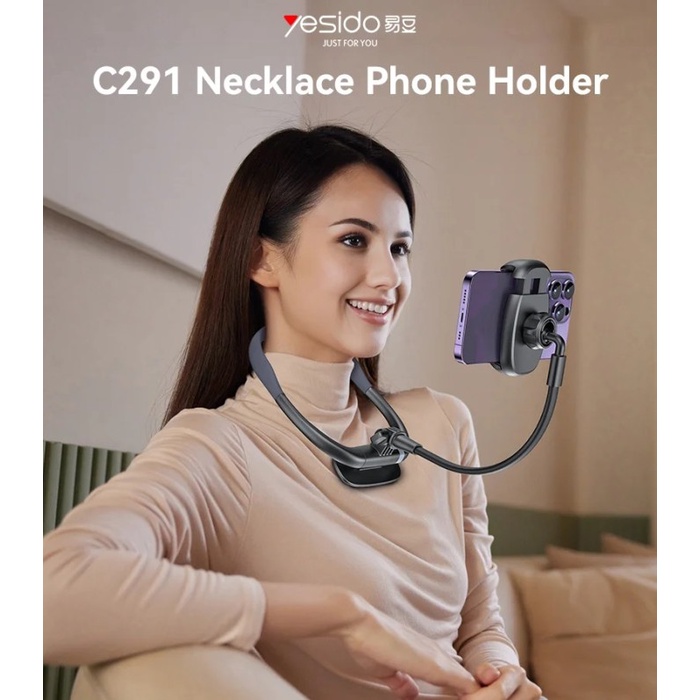 Yesido C291 Neck Mount Phone Holder - Lazypod Lazy Pod Gantungan Tripod Leher Sandaran Hp Max 6.9