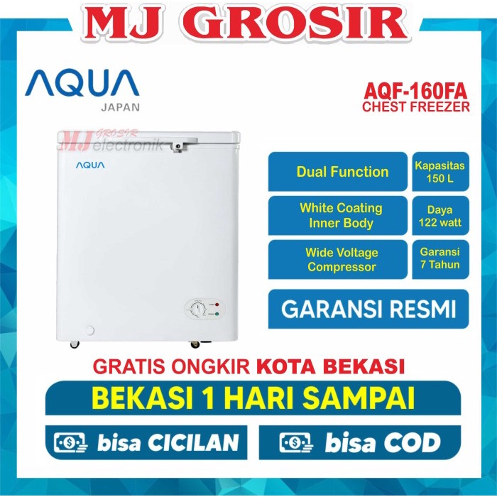 MacamKita- AQUA AQF 160 W CHEST FREEZER BOX 150 L LEMARI PEMBEKU 150 LITER
