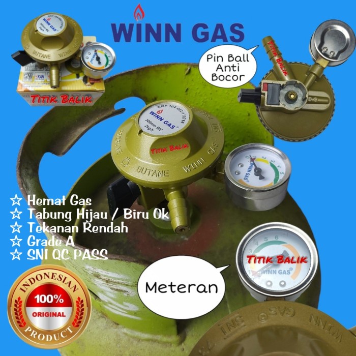 MacamKita- Regulator Winn Gas W 118 M - Meteran W 118M - Garansi dan SNI W118M -