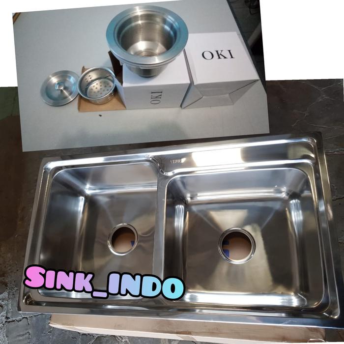 LARIS Bak Cuci Piring 2 Lubang Weafel cuci Sink atau Kitchen Sink