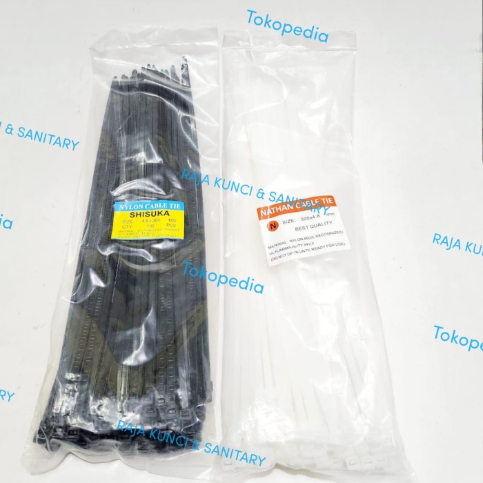 

Kabel Ties Nylon 4,8 x 300 mm Putih - Hitam / Cabel Tie 4,8 x 300 Putih - Hitam 30Cm