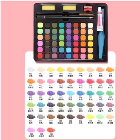 

48/36 Warna Watercolor Set Cat Air Set (Termasuk Kuas dan Kertas Gambar) / Cat Air Padat / Solid