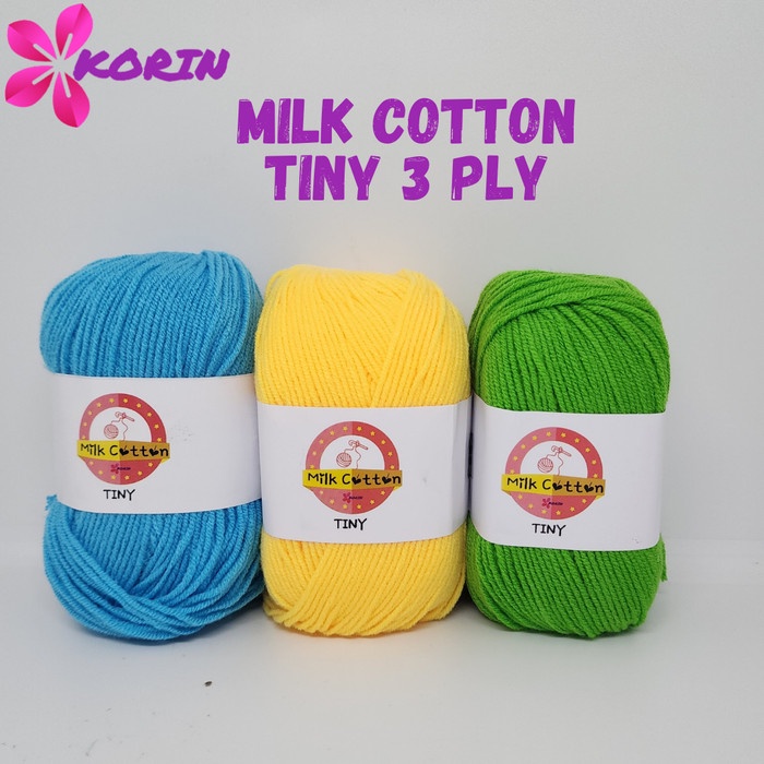 

[TINY PART 1] Benang Rajut Milk Cotton Tiny 3 Ply / Katun Susu [50gr]