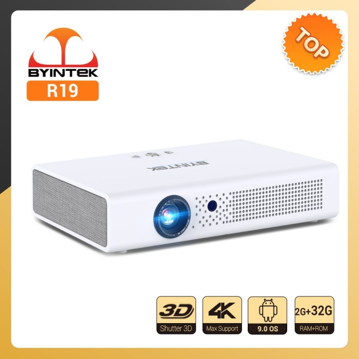 BYINTEK R19 3D 4K 300inch Cinema Full HD 1080P 4K Smart Wifi Android
