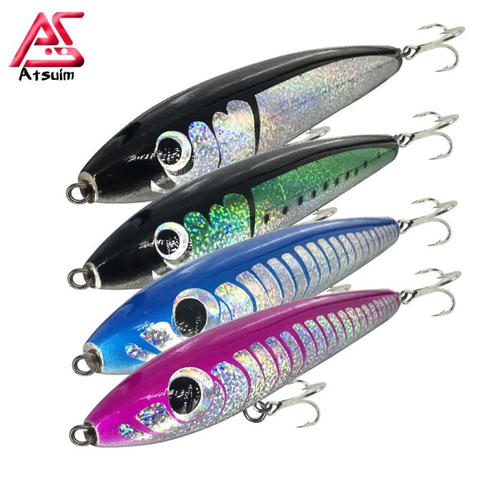 AS Swim Stickbait TopWater Lure Fishing 65g100g140g Wooden GT Tuna