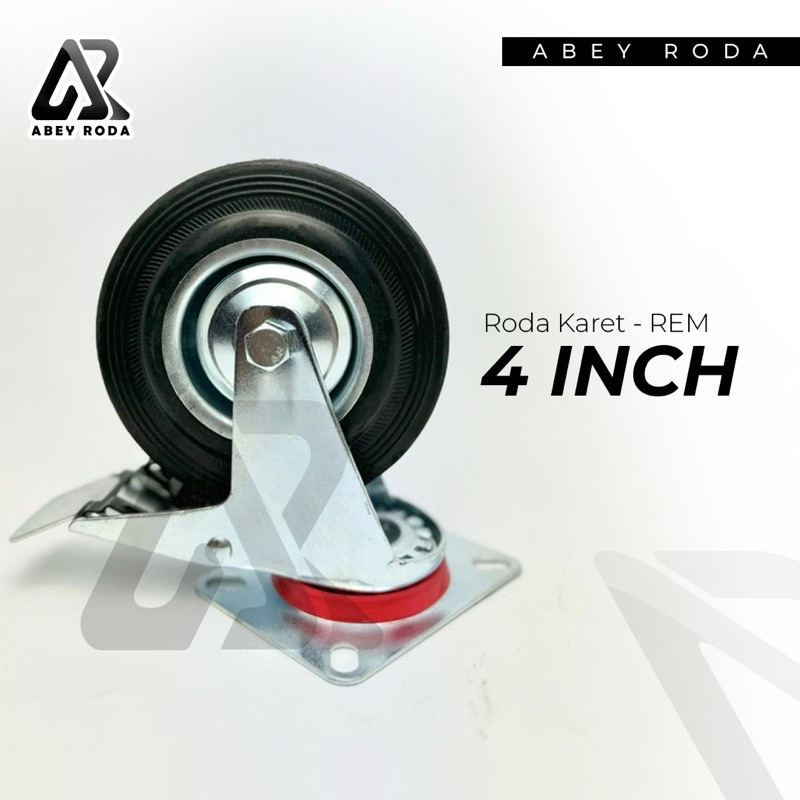 UM1 Roda Karet Troli 4 inch (REM)