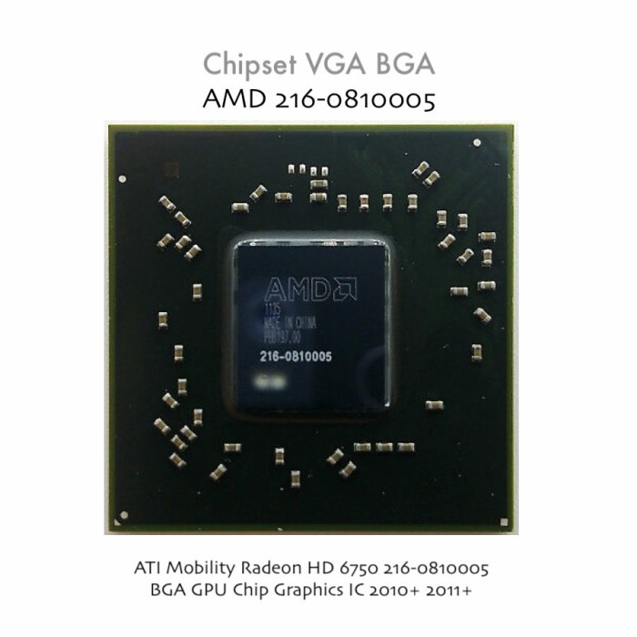 CHIPSET VGA BGA AMD 216-0810005 216 0810005 CHIPSET VGA AMD RADEON HD BERKUALITAS