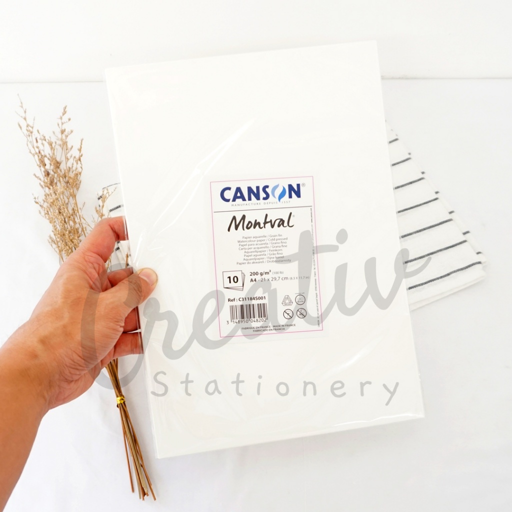 

IK! CANSON Montval Watercolor Paper A4 200 Gsm 12 Sheet Kertas Cat Air Water Color 21 Cm X 30 Cm