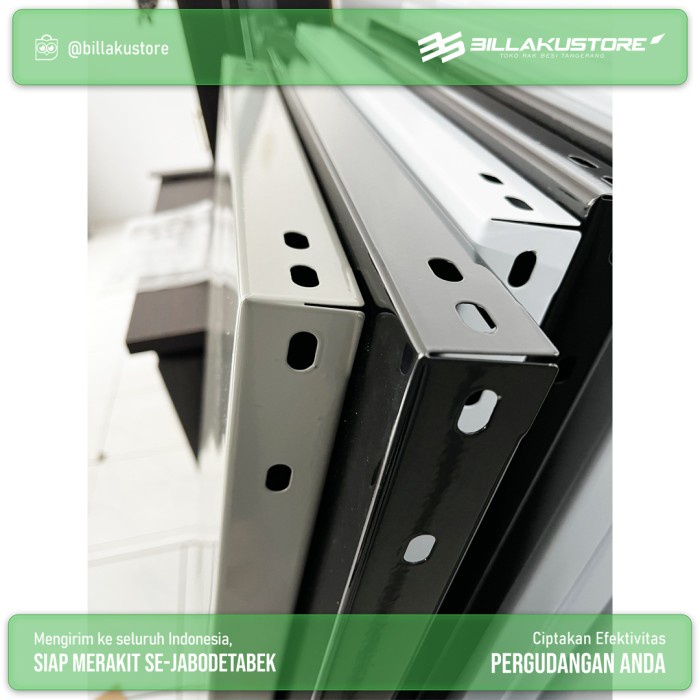 AMBALAN RAK BESI SIKU LUBANG