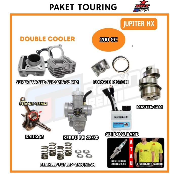 Paket Touring 10 Jupiter MX BRT Bore UP-Blok Piston-Kruk AS-Karbu-CDI