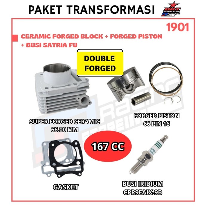 Paket Bore UP Satria FU - Block Ceramic - Piston - BRT Promo 1901