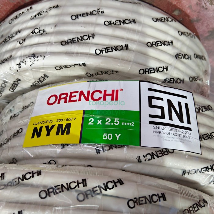 Kabel Listrik Kawat 2X2.5 Sni 50 Yard / Kabel Listrik Tembaga 2X2.5