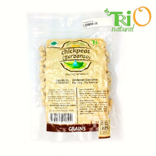 

Kacang Arab / Garbanzo / Chickpeas Mentah TRIO NATURAL 225 gram