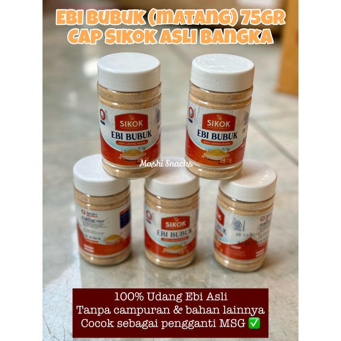 

Sikok Ebi Bubuk Shrimp Powder 75gr Hebi Menir Asli Bangka Udang Kering