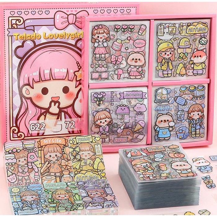 

New Stiker Box Viral 72 Lembar Bening Anti Air Edisi Dodosister Telado Lovelygirl TLD91 Buku Paper