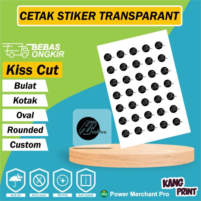 

New Cetak Stiker / Sticker / Label Transparan+Cutting A3