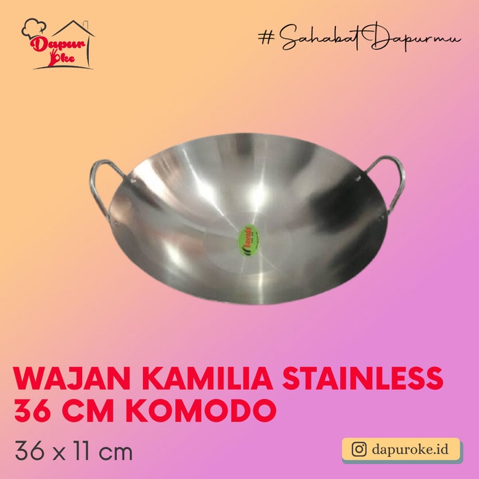 silahkan- Wajan Kamilia Stainless 36 cm Komodo / Kuali
