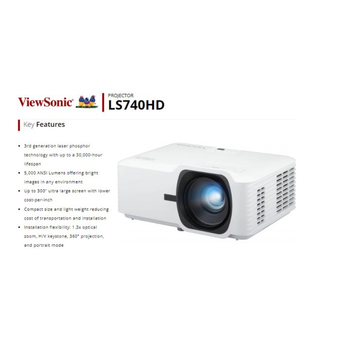 Projector Laser ViewSonic LS740HD / LS 740HD Full HD 5000 ANSI Lumens