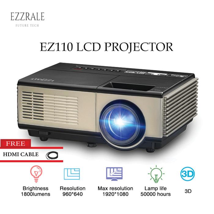 PROJECTOR EZZRALE EZ110 1800 Lumens TV TUNNER vs EUG 600D vs Cheerlux