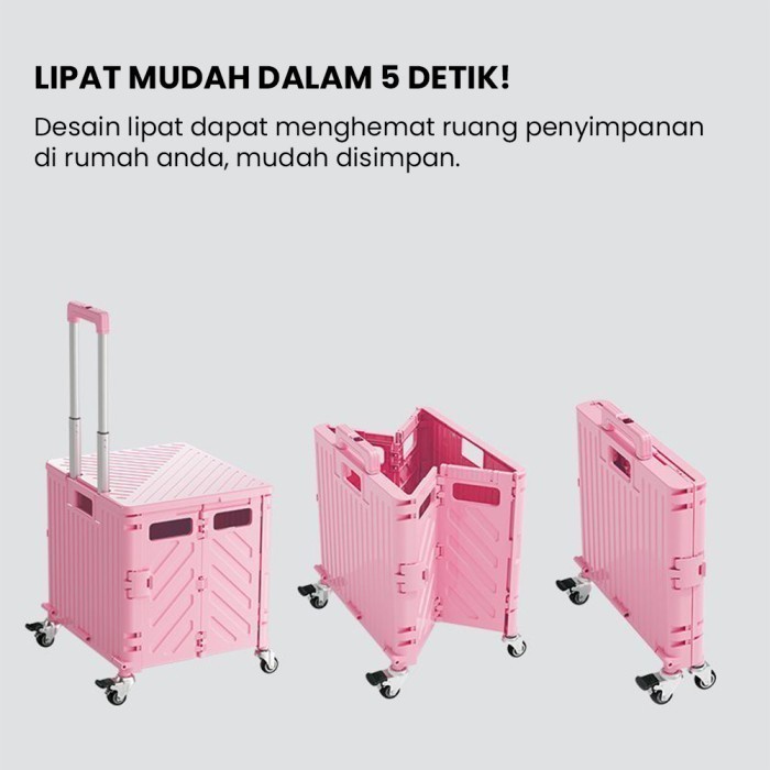 Kr Troli Keranjang Lipat Barang 4 Roda Troli Anjing Multifungsi Ukuran 38*32.5*39