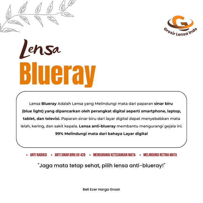 Stailo - Lensa Essilor Elements Anti Blueray UV 420 + Drive night vision 1.6