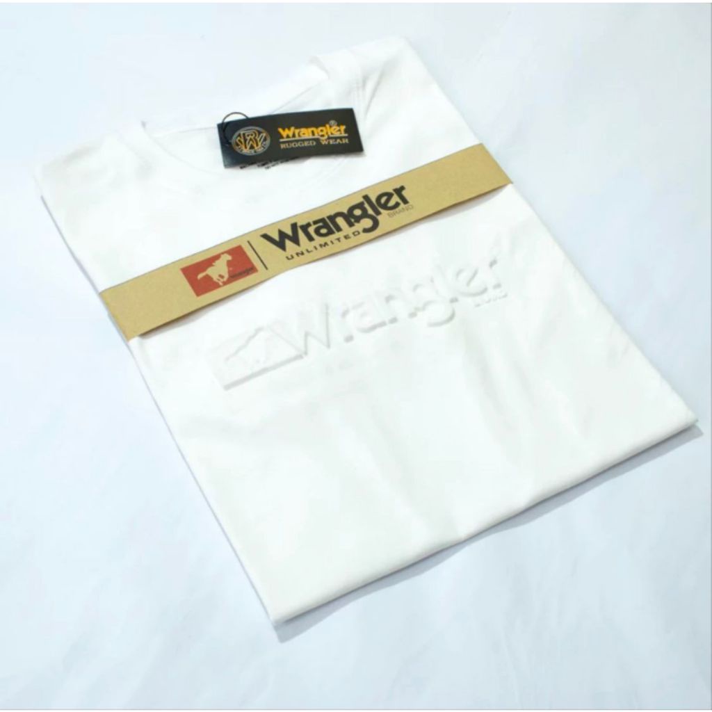 T-Shirt Wrangler Embos Dusty Green l Kaos Wrangler Sablon Timbul Size Jumbo DEWASA M - XXL Premium