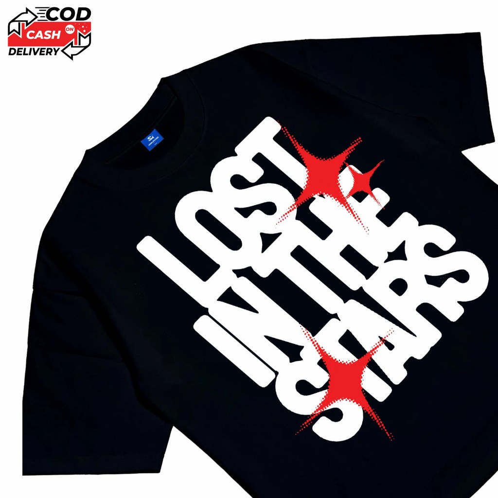 Kaos Hitam Lost In The Stars T-Shirt Boxy Fit Lost In The Stars Black Paradigm Capital katun kaos