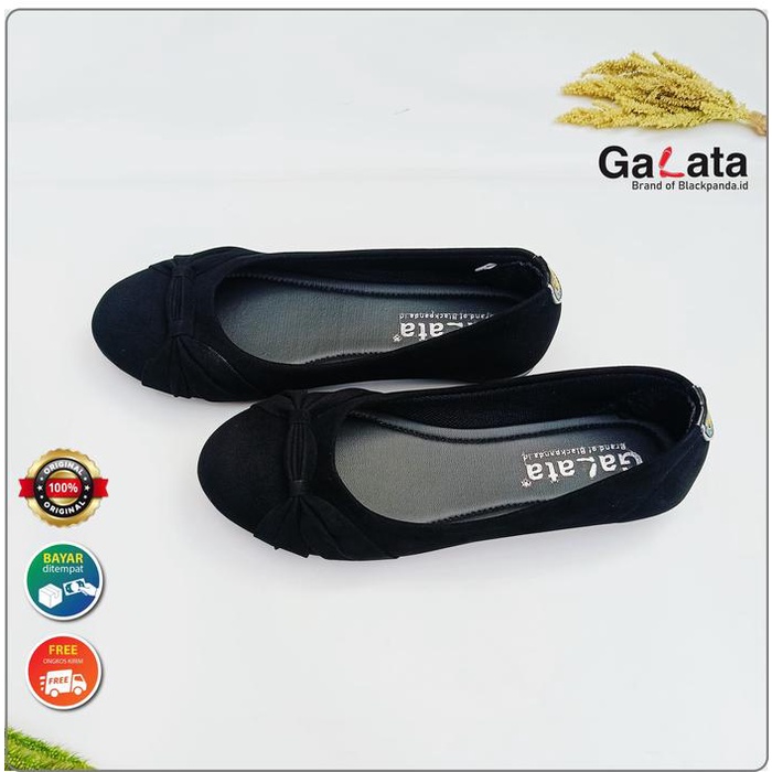 Blackpanda Flat Shoes - Sepatu Black Panda - Sepatu Wanita - Black Panda Kezya Black