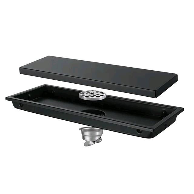 FLOOR DRAIN PANJANG STAINLESS SARINGAN KAMAR MANDI SARINGAT GOT SMART FLOOR DRAIN KAMAR MANDI HITAM