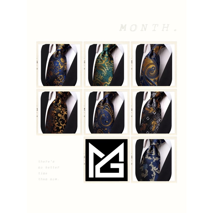 Terbaru Dasi Pria Corak Batik Premium Lebar 8 Cm Elegan Wedding Biru Kantor Ready