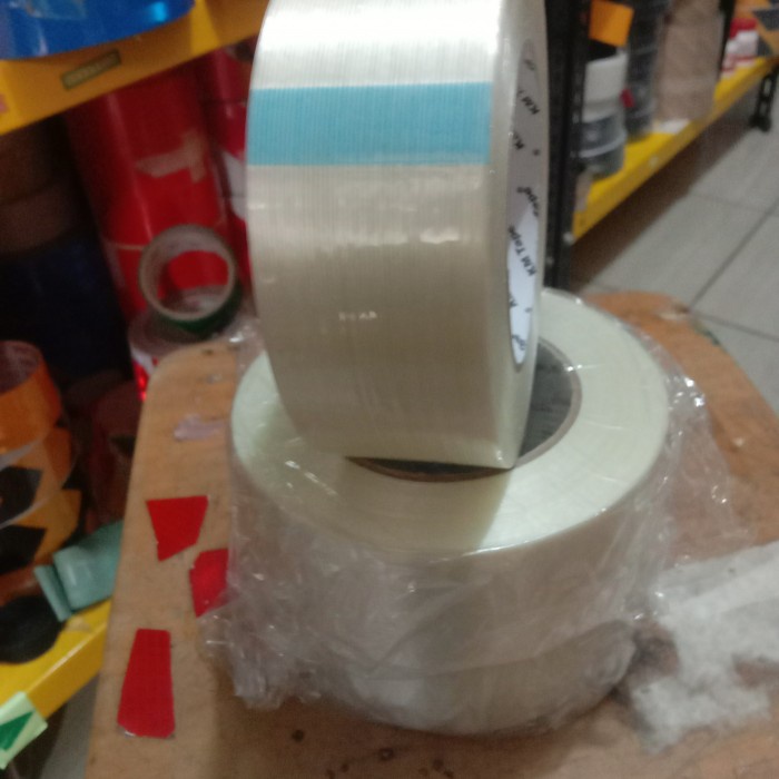 

LAKBAN SERAT PENGIKAT BAJA FILAMENT TAPE SUPER KUAT 5 CM X 50 METER