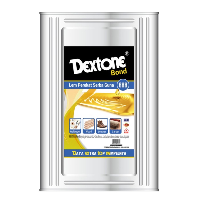 

LEM KUNING DEXTONE 10KG / LEM SERBA GUNA UNTUK VINYL ROLL/TILE/KARPET
