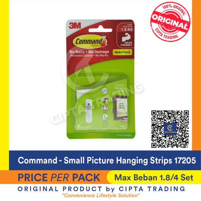 

WALL HOOK - COMMAND - SMALL PICTURE HANGING STRIPS 17205