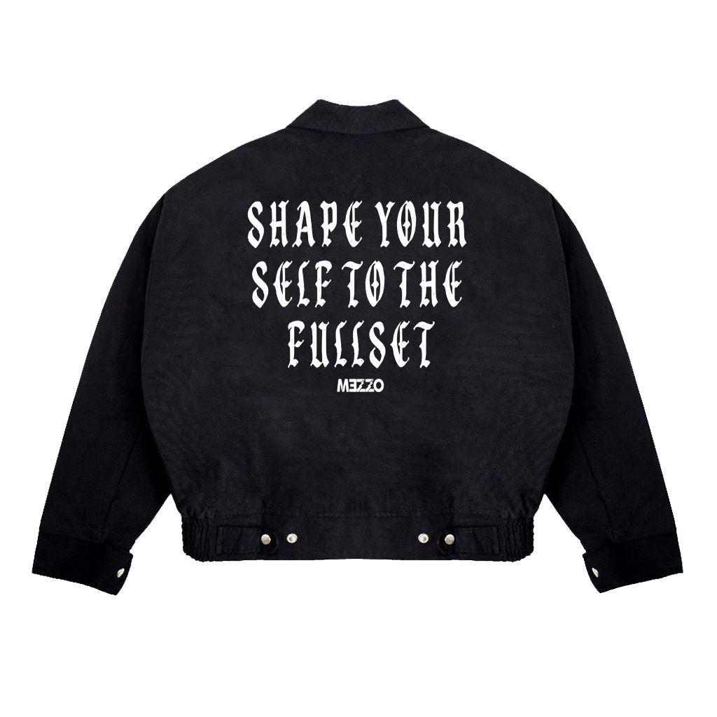 Mezzo Work Jaket Boxy - "Dark" Unisex - Hitam