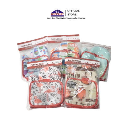 UM1 2 In 1 Sarung Tangan Set Tatakan Anti Panas Cempal Jampel / Sarung Tangan Dapur Cempal Anti