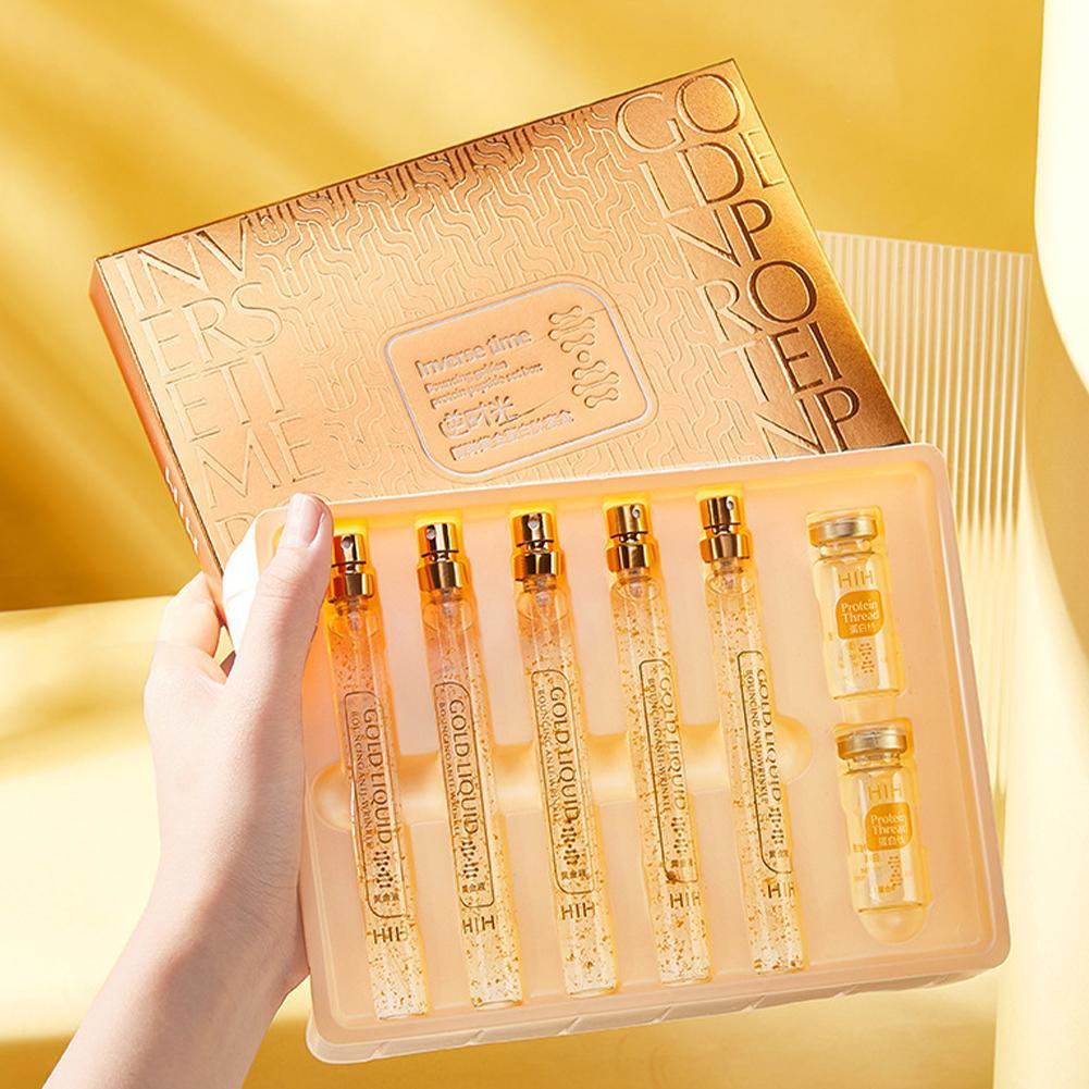 IMPORT KOREA 24K CARE SERUM ACTIVE COLLAGEN SILK CARE LIFTING FIRMING SET HYALURONAN SILK LINE